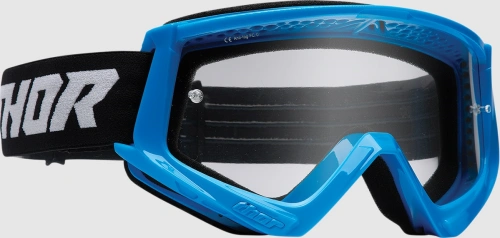 Motokrosové brýle Thor Combat Racer - modrá/černá, čiré Anti-Fog plexi (s čepy pro slídy)