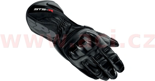 Sportovní celokožené pánské rukavice na motorku SPIDI STS R - černé