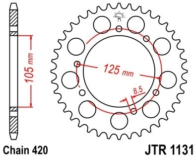 Řetězová rozeta JT JTR 1131-48 48 zubů, 420 JTR1131.48 727.85.42