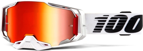 Brýle ARMEGA Lightsaber, 100% (červené chrom plexi s čepy pro slídy)