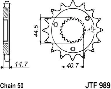 Řetězové kolečko JT JTF 989-21 21 zubů, 530 JTF989.21 726.989-21