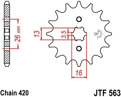 Řetězové kolečko JT JTF 563-17 17 zubů, 420 JTF563.17 726.563-17