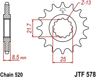 Řetězové kolečko JT JTF 578-15 15 zubů, 520 JTF578.15 726.45.34