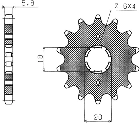 Řetězové kolečko pro sekundární řetězy typu 520, SUNSTAR (14 zubů) M291-3005-14