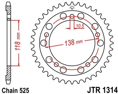 Řetězová rozeta JT JTR 1314-39 39 zubů, 525 JTR1314.39 727.1314-39