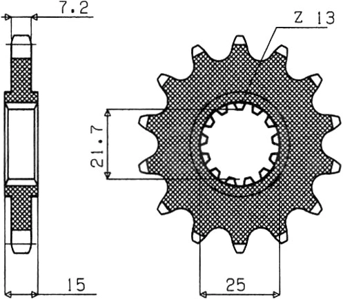 Řetězové kolečko pro sekundární řetězy typu 525, SUNSTAR (15 zubů) M291-4015-15