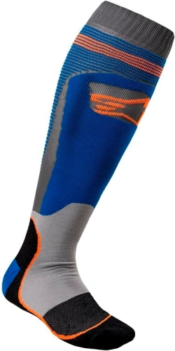 Ponožky MX PLUS-1 2021, ALPINESTARS (modrá/oranžová fluo)