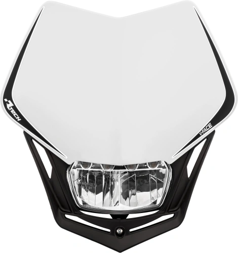 UNI přední maska včetně světla V-Face FULL LED, RTECH (bílá/černá) M400-1503