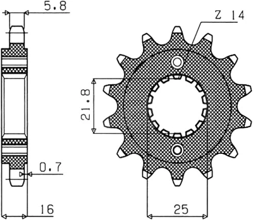 Řetězové kolečko pro sekundární řetězy typu 520, SUNSTAR (15 zubů) M291-3048-15