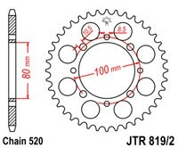Řetězová rozeta JT JTR 819/2-41 41 zubů, 520 JTR819/2.41 727.819/2-41