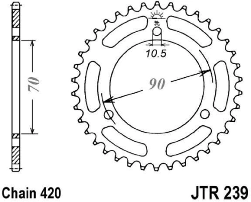 Řetězová rozeta JT JTR 239-42 42 zubů, 420 JTR239.42 727.34.44
