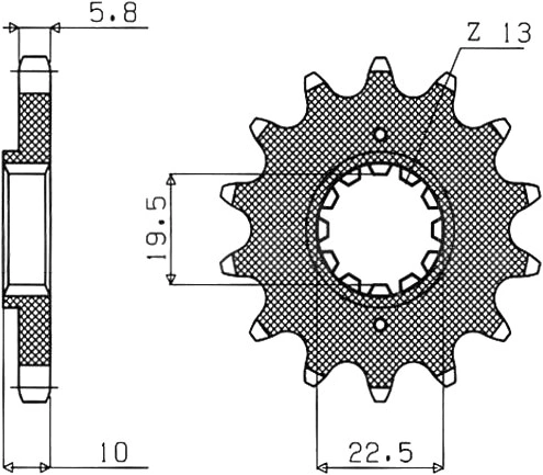Řetězové kolečko pro sekundární řetězy typu 520, SUNSTAR (13 zubů) M291-3015-13