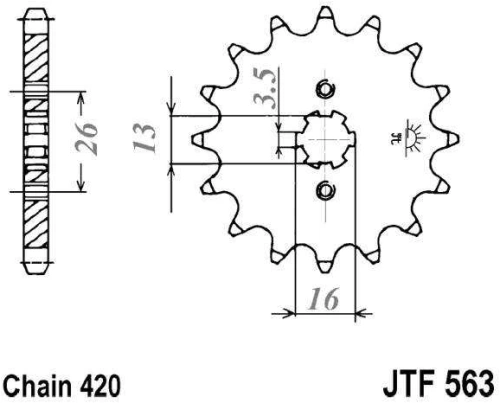 Řetězové kolečko JT JTF 563-13 13 zubů, 420 JTF563.13 726.24.21