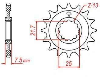 Řetězové kolečko pro sekundární řetězy typu 520, JT - Anglie (15 zubů) M290-3032-15