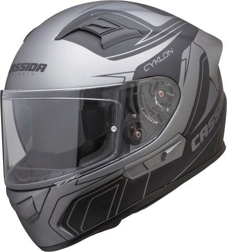 Integrální helma na motorku Cassida Cyklon - černá/stříbrná titanium mat - XL