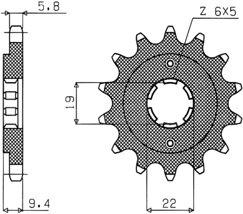 Řetězové kolečko pro sekundární řetězy typu 520, SUNSTAR (13 zubů) M291-3007-13