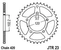 Řetězová rozeta JT JTR 23-47 47 zubů, 420 JTR23.47 727.61.08