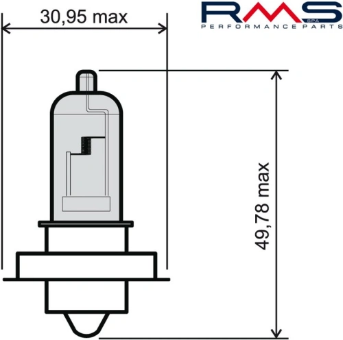 Žárovka RMS 246510430 12V 20W, P26S modrá RMS.246510430