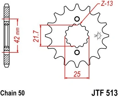 Řetězové kolečko JT JTF 513-14 14 zubů, 530 JTF513.14 726.45.00
