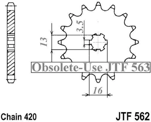 Řetězové kolečko JT JTF 562-10 10 zubů, 420 JTF562.10 726.22.49