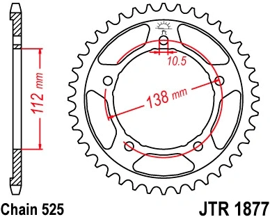 Řetězová rozeta JT JTR 1877-41 41 zubů, 525 JTR1877.41 727.1877.41