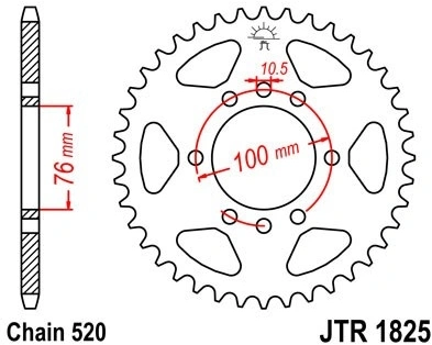Řetězová rozeta JT JTR 1825-43 43 zubů, 520 JTR1825.43 727.1825-43