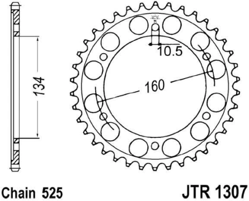 Řetězová rozeta JT JTR 1307-45 45 zubů, 525 JTR1307.45 727.66.78