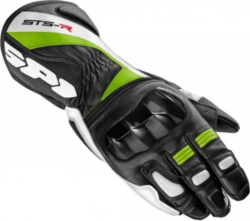 Sportovní celokožené pánské rukavice na motorku SPIDI STS R - černé/zelené