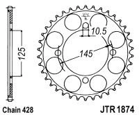 Řetězová rozeta JT JTR 1874-59 59 zubů, 428 JTR1874.59 727.66.52
