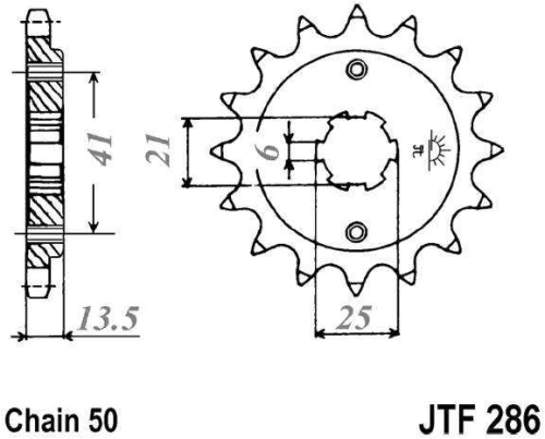 Řetězové kolečko JT JTF 286-15 15 zubů, 530 JTF286.15 726.26.86