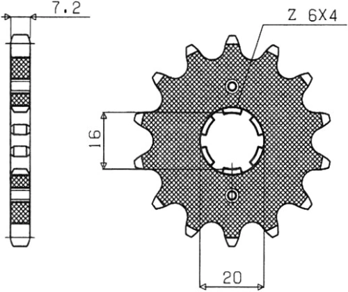 Řetězové kolečko pro sekundární řetězy typu 428, SUNSTAR (14 zubů) M291-2013-14
