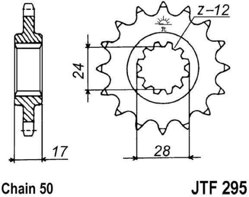Řetězové kolečko JT JTF 295-15 15 zubů, 530 JTF295.15