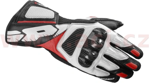 Pánské sportovní kožené rukavice na motorku SPIDI STR4  Vent - červené/bílé/černé