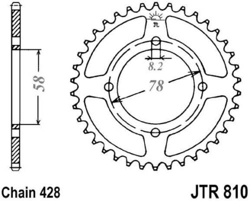 Řetězová rozeta JT JTR 810-41 41 zubů, 428 JTR810.41 727.01.27
