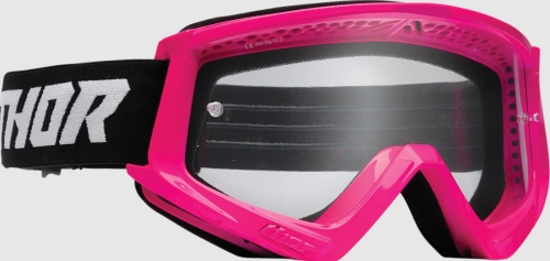 Motokrosové brýle Thor Combat Racer - růžová fluo/černá, čiré Anti-Fog plexi (s čepy pro slídy)