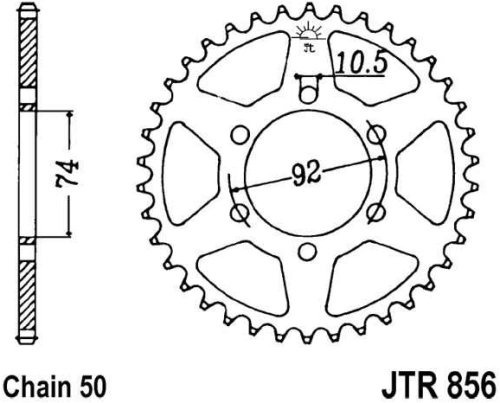 Řetězová rozeta JT JTR 856-45 45 zubů, 530 JTR856.45 727.32.61