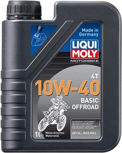 LIQUI MOLY Motorbike 4T 10W40 Basic Offroad, plně syntetický motorový olej 1 l
