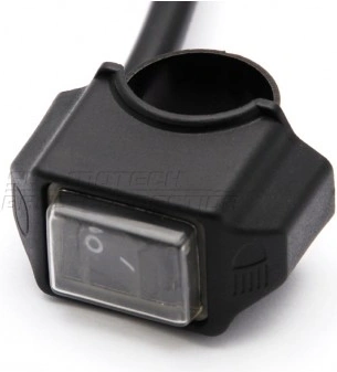 Vodotěsný spínač světel pro montáž na řídítka 22mm s kabeláží, černý PW240-046