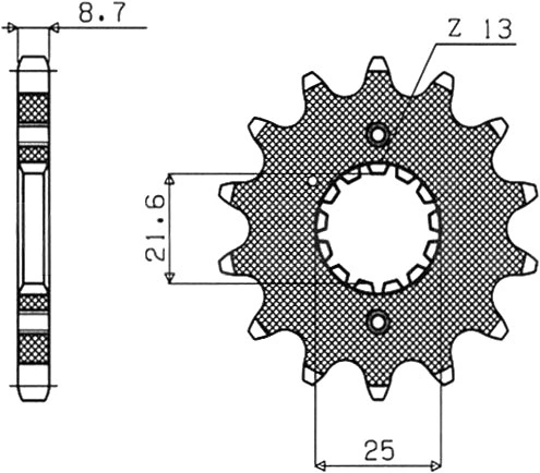 Řetězové kolečko pro sekundární řetězy typu 530, SUNSTAR (14 zubů) M291-5009-14