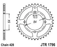 Řetězová rozeta JT JTR 1796-51 51 zubů, 428 JTR1796.51 727.11.58
