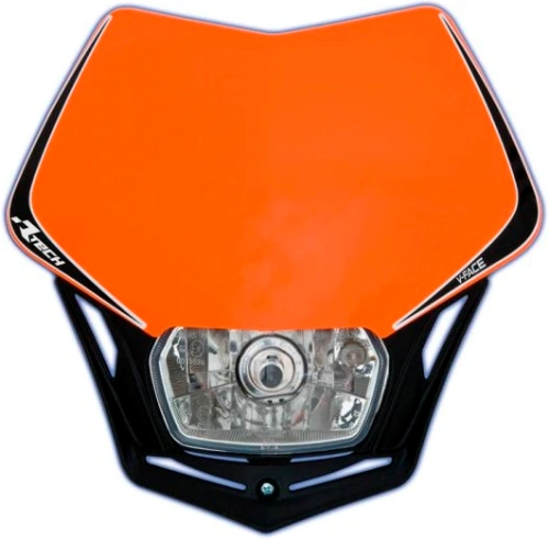 UNI přední maska včetně světla V-Face, RTECH (oranžovo-černá) M400-678