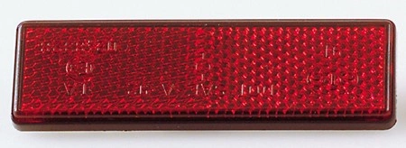 Odrazka nalepovací - červená, 94x28mm, homologace "E"