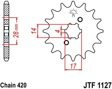 Řetězové kolečko JT JTF 1127-12 12 zubů, 420 JTF1127.12