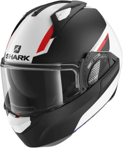 Výklopná helma na motorku SHARK EVO GT Sean - bílá/černá mat WKR