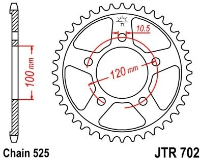Řetězová rozeta JT JTR 702-40 40 zubů, 525 JTR702.40 727.11.66