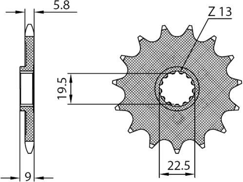 Řetězové kolečko pro sekundární řetězy typu 520, SUNSTAR (14 zubů) M291-3080-14