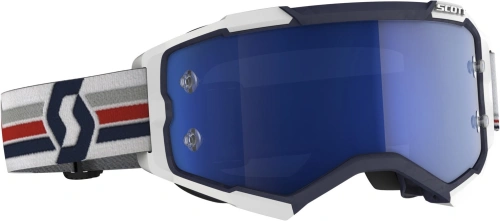 Brýle FURY, SCOTT (modrá/bílá, modré chrom, plexi s čepy pro slidy)