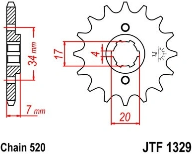Řetězové kolečko JT JTF 1329-13 13 zubů, 520 JTF1329.13 726.1329-13