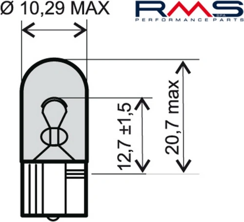 Žárovka RMS 246510285 12V 5W, W2.1X9.5D bílá RMS.246510285