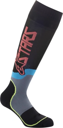 Ponožky MX PLUS-2 SOCKS, ALPINESTARS (černá/žlutá fluo/korálová, vel. S)